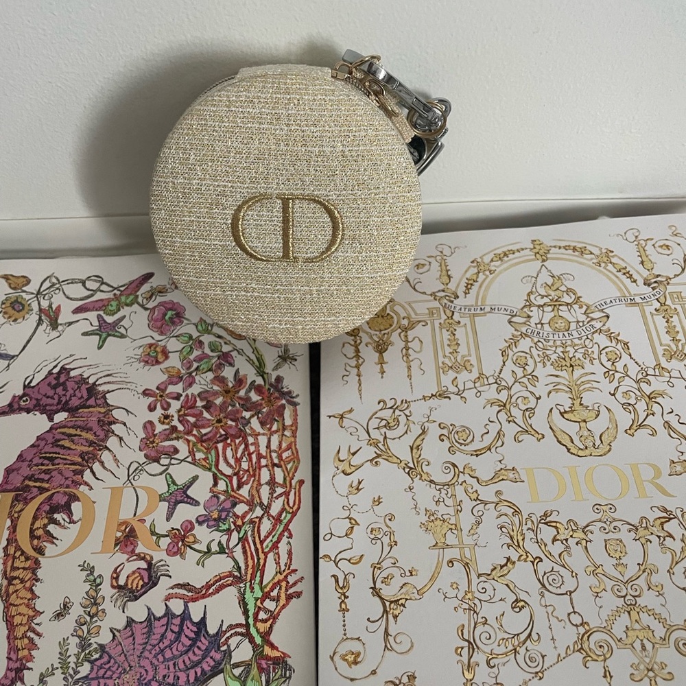 Dior Ivory and Gold Textured Clutch